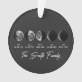Moon Phase The Smith Family – Custom Names & Dates Ornament (Vorderseite)