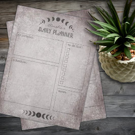 Moon Phase Vintag Goth Personalisiert Planer Notizblock
