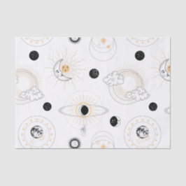 Moon-Phasen sonnenstilisierte Retro-Vintage Planet Seidenpapier