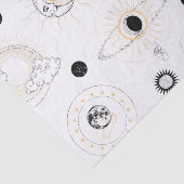 Moon-Phasen sonnenstilisierte Retro-Vintage Planet Seidenpapier (Ausschnitt)