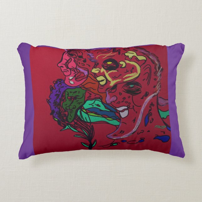 Moon Phases Abstract Art Accent Pillow Dekokissen (Vorderseite)