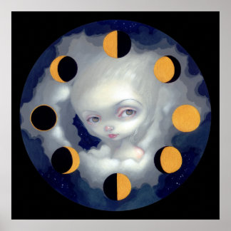 Moon Phases ART PRINT gothic fee lowbraw großes Au Poster