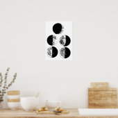 Moon Phases Astronomy Space Art Illustrationen Poster (Küche)