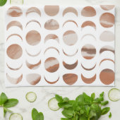 Moon Phases bemalten Marmor aussehen Gold & Creme Geschirrtuch (Gefaltet)