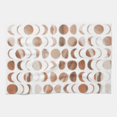 Moon Phases bemalten Marmor aussehen Gold & Creme Geschirrtuch (Horizontal)