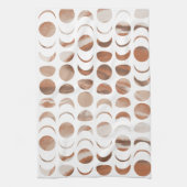 Moon Phases bemalten Marmor aussehen Gold & Creme Geschirrtuch (Vertikal)