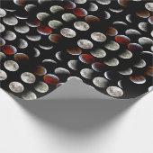 Moon Phases Black Pagan Wiccan Holiday Esbat Geschenkpapier (Ecke)
