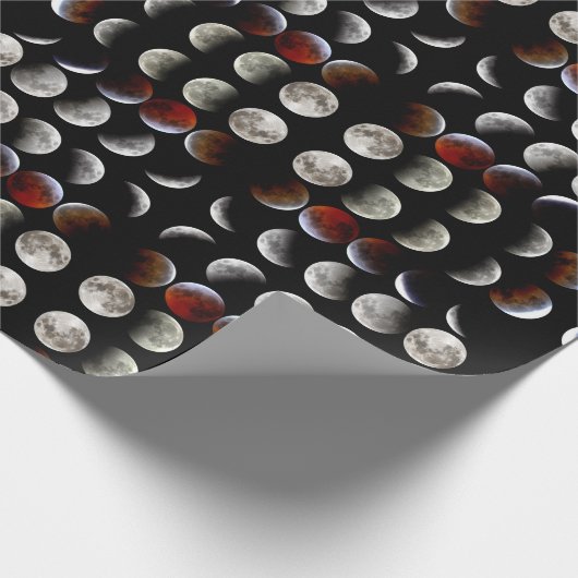 Moon Phases Black Pagan Wiccan Holiday Esbat Geschenkpapier (Ecke)