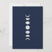 Moon Phases Blue Astrology Celestial Wedding Einladung (Rückseite)