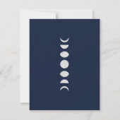 Moon Phases Blue Astrology Celestial Wedding RSVP Einladung (Rückseite)