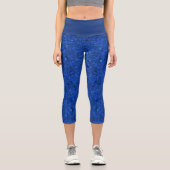 Moon Phases Blue Marble Fake Cut Outs Capri Leggings (Vorderseite)