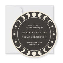 Moon Phases boho celestiale Save the Date Card