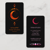 Moon Phases Crescent Mystic Holistic Tarot Fire Visitenkarte (Vorne/Hinten)