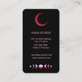 Moon Phases Crescent Mystic Holistic Tarot Fire Visitenkarte (Rückseite)