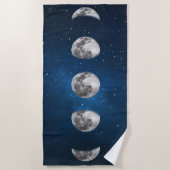 Moon Phases Galaxy Stars Strandtuch (Vorderseite)