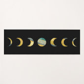 Moon Phases Gold Silber Aquamarin Yogamatte (Vorderseite (Horizontal))