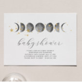 Moon Phases Gold Stars Kinderdusche Einladung