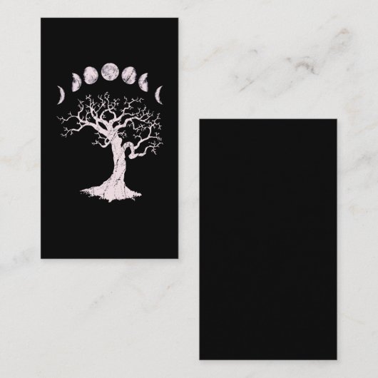 Moon Phases Gothic Tree Visitenkarte (Vorne/Hinten)