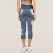 Moon Phases Grid Celestial Muster Design Capri Leggings (Rückseite)