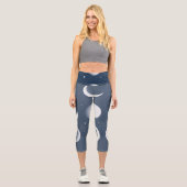 Moon Phases Grid Celestial Muster Design Capri Leggings (Vorderseite)