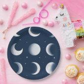 Moon Phases Grid Celestial Muster Design Pappteller (Party)