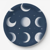 Moon Phases Grid Celestial Muster Design Pappteller (Vorderseite)