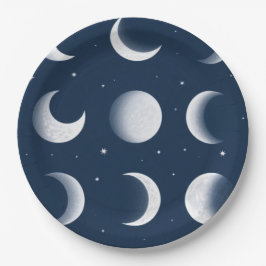 Moon Phases Grid Celestial Muster Design Pappteller