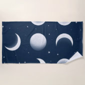 Moon Phases Grid Celestial Muster Design Strandtuch (Vorderseite)
