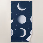 Moon Phases Grid Celestial Muster Design Strandtuch (Vorderseite)