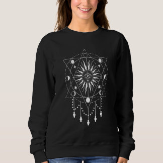 Moon Phases Moon Sun Occult Mystic Eye Mystical Ey Sweatshirt