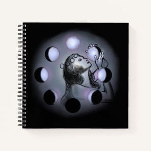 Moon Phases Notebook - Frauenverkleidung am Lunar  Notizblock