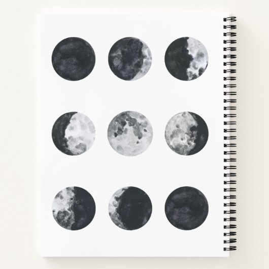 Moon Phases Notebook, Night Sky Journal Notizblock (Rückseite)