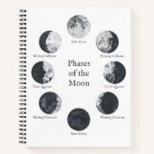 Moon Phases Notebook, Night Sky Journal Notizblock (Vorderseite)