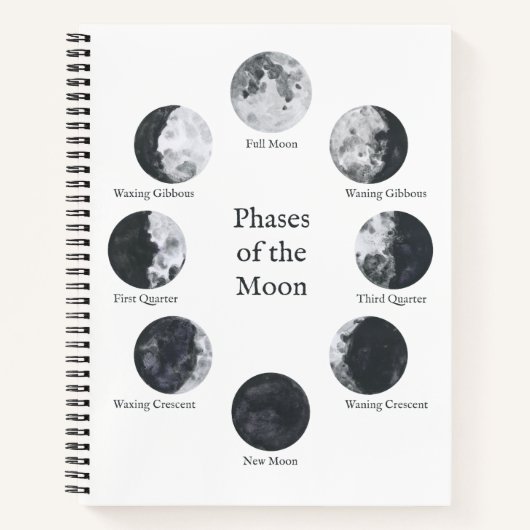 Moon Phases Notebook, Night Sky Journal Notizblock (Vorderseite)