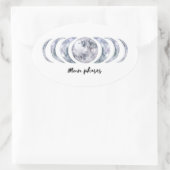 Moon Phases Ovaler Aufkleber (Tasche)