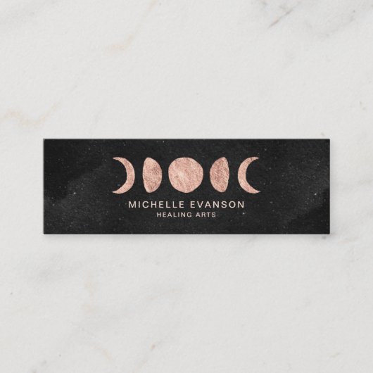 Moon Phases Rose Gold Metaphysische Mini Visitenkarte (Vorderseite)