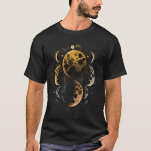 Moon Phases Space Lunar Cycles Astronomie 3 T-Shirt
