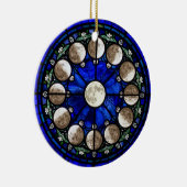 Moon Phases Stained Glass Circle Keramik Ornament (Rechts)