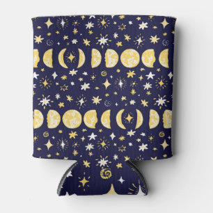 Moon Phases Stars Vintager Hintergrund Dosenkühler