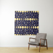 Moon Phases Stars Vintager Hintergrund Wandteppich (Beispiel)