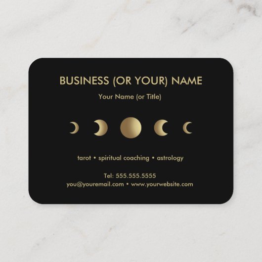 Moon Phases Tarot Reader Astrologer Visitenkarte (Rückseite)