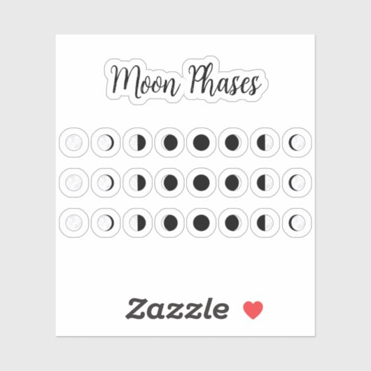 Moon Phases Tracker Lunar Cycles Mini Bujo Planer Aufkleber (Blatt)