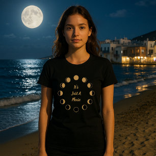 Moon Phases Waxing Gibbbous & Waning Crescent T-Shirt