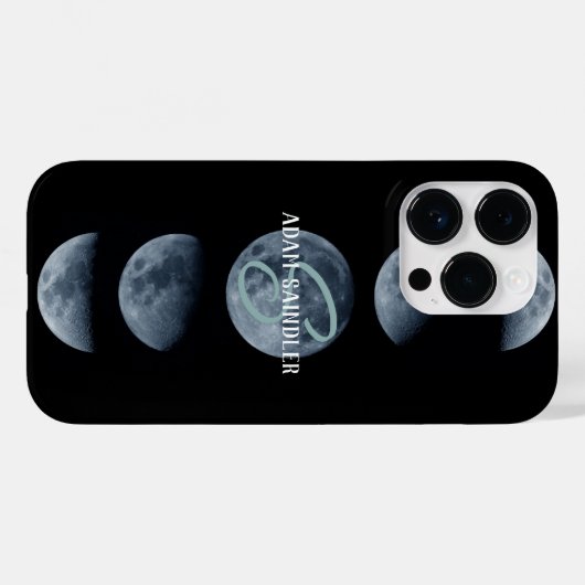 Moon Phrase Individuelle Name Black Galaxy Space S Case-Mate iPhone Hülle (Rückseite (Horizontal))