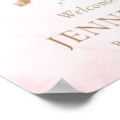 Moon Pink Girl Baby Dusche Willkommen Poster (Ecke)