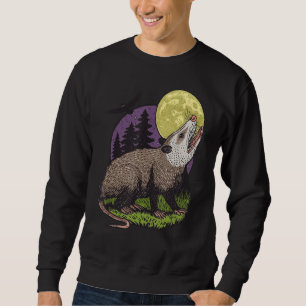 Moon Possum Funny Marsupial Rodent Opossum Retro Sweatshirt