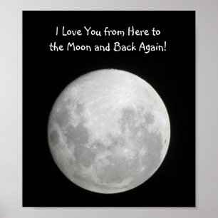 Moon Poster I Liebe Sie von hier zum Mond