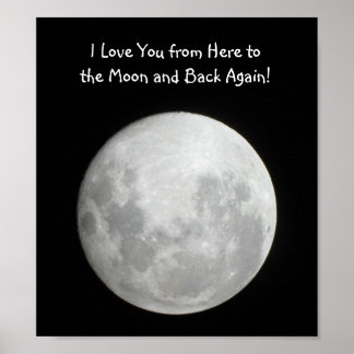 Moon Poster I Liebe Sie von hier zum Mond