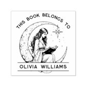 Moon Princess Crescent Moon Reading Ex Libris Permastempel (Design)