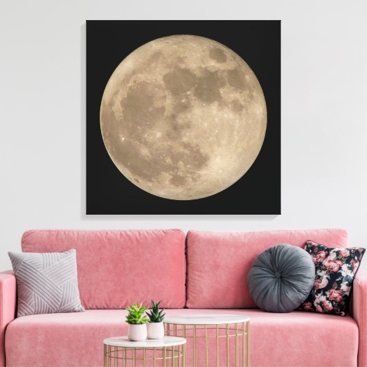 Moon Print Astronomie Vollmond Art Canvas Print Leinwanddruck (Insitu (Wohnzimmer))